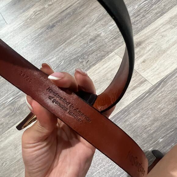 Saint Laurent YSL Black Leather Vintage Belt Size 34 - Picture 4 of 6